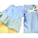 濡らしてクール！２段ストライプワンピ（BLUE）