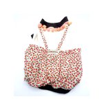 【 Flower】ホワイトRED花　かぼちゃパンツ風