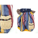 【スモック】タテジマ！もこもこポケット（navy系）